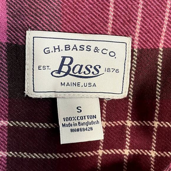 GH Bass Size S Button Up Shirt Flannel Plaid Top Fall Gorp Cabincore Outdoors - Picture 8 of 13